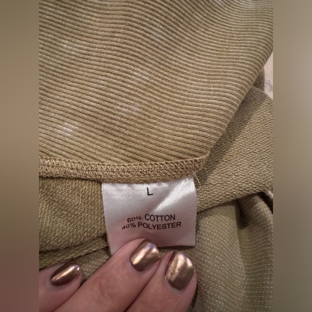 Jane + Delancey cropped olive brown washed top Large - Picture 4 of 4